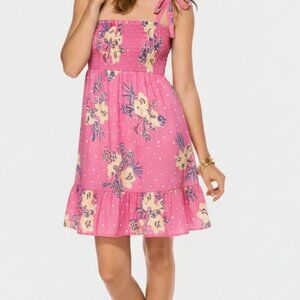 Lilly Pulitzer Midi Smocked Dress in Hotty Pink Women's XS NEW!